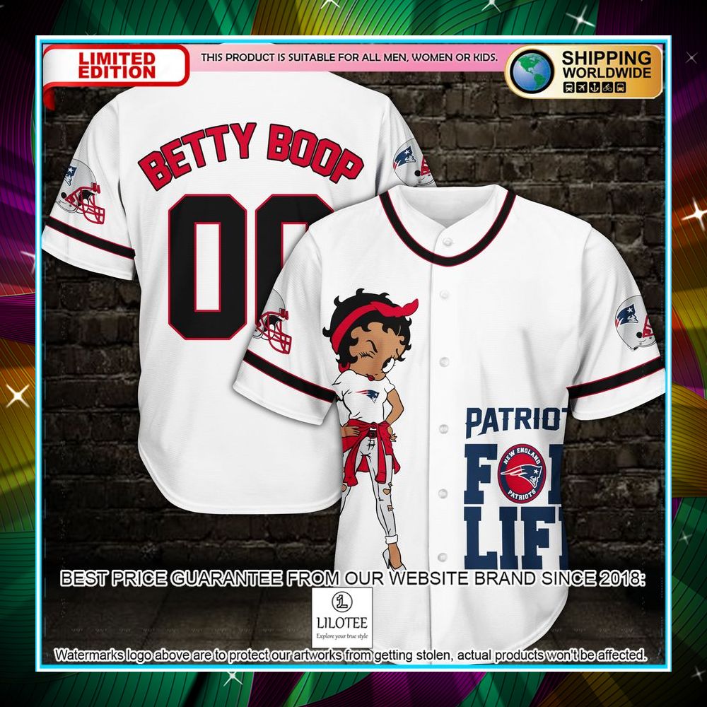 personalized betty boop new england patriots for life baseball jersey 1 860