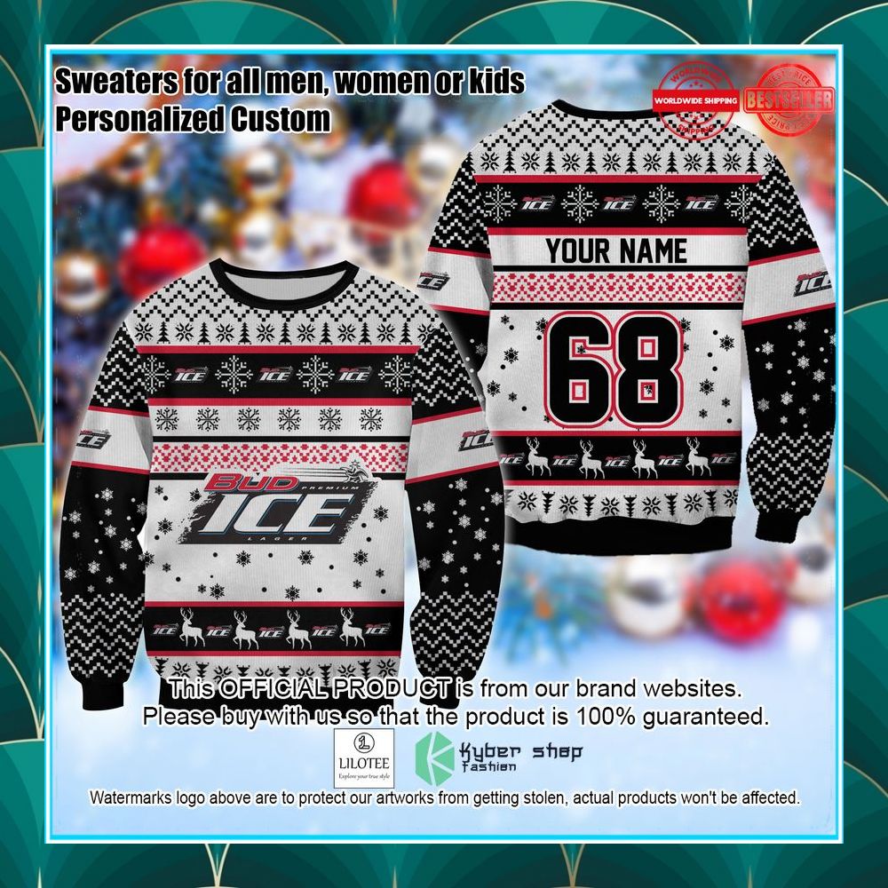 personalized bud ice ugly sweater 1 252