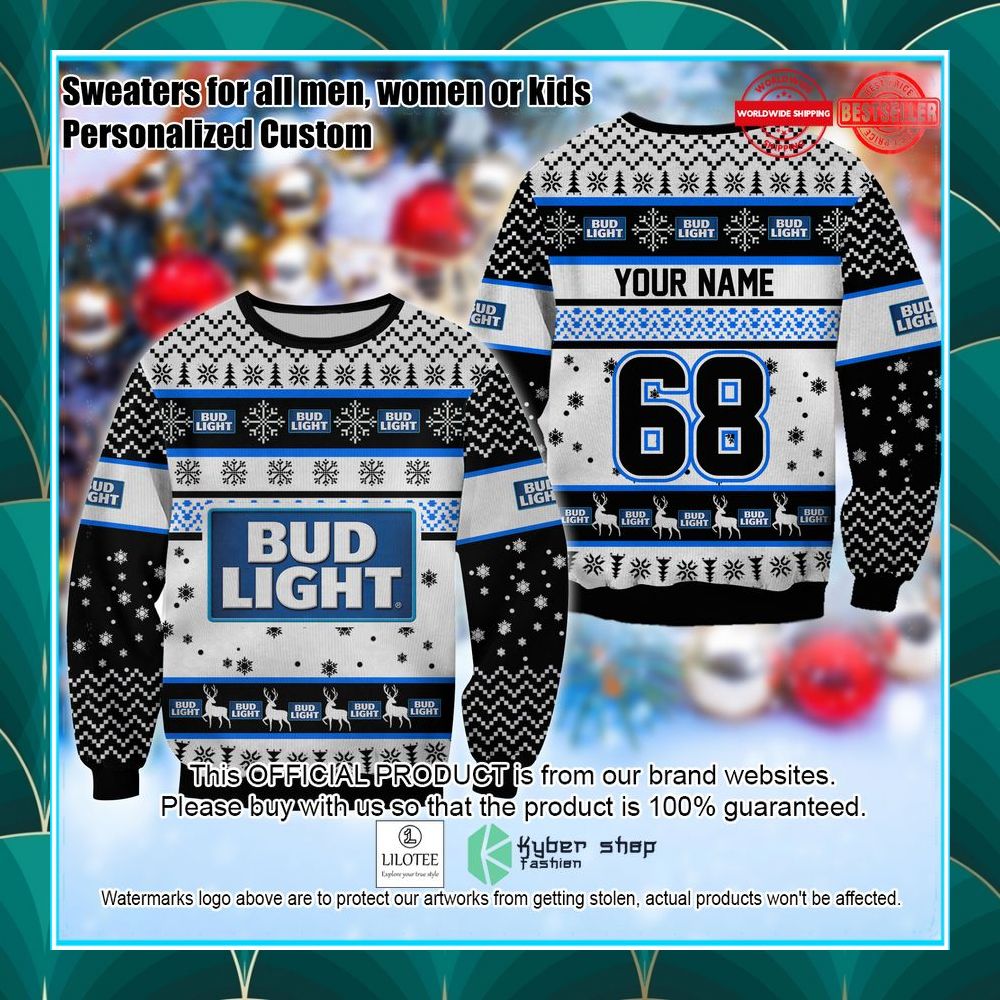 personalized bud light ugly sweater 1 157