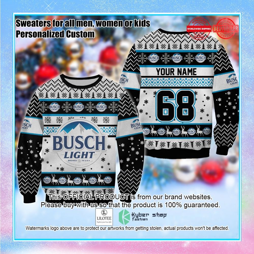 personalized busch beer ugly sweater 1 176