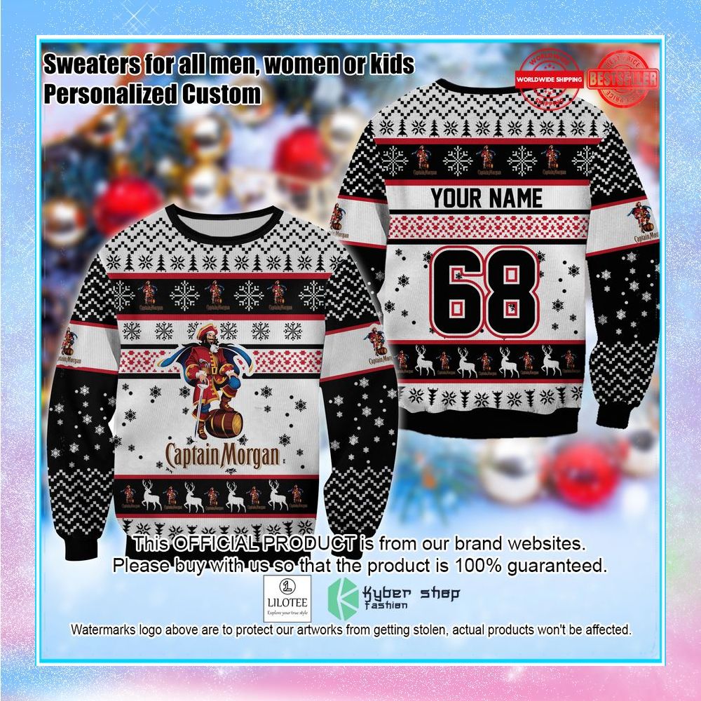 personalized captain morgan ugly sweater 1 174