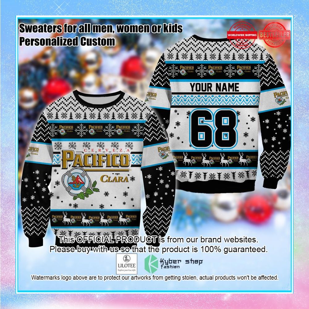 personalized cerveza pacifico clara ugly sweater 1 981