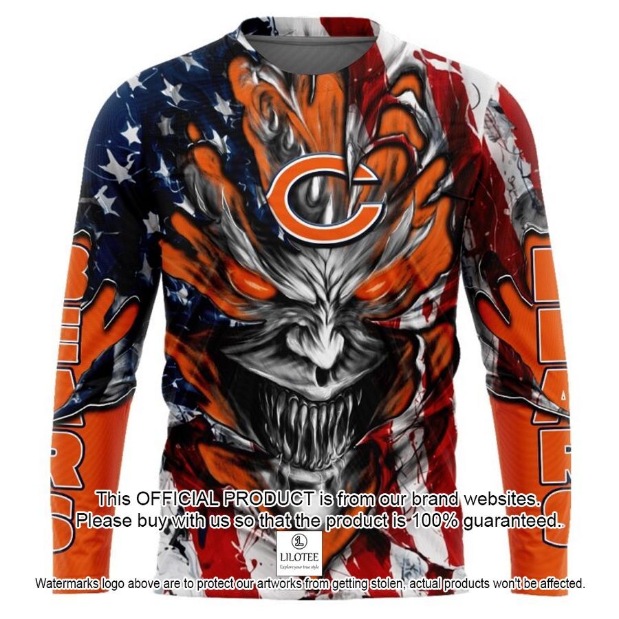 personalized chicago bears demon face american flag shirt hoodie 2 229