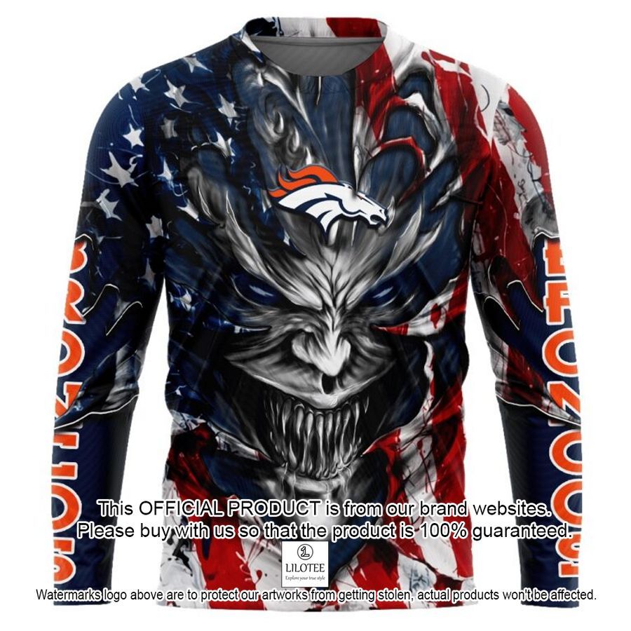 personalized denver broncos demon face american flag shirt hoodie 2 127