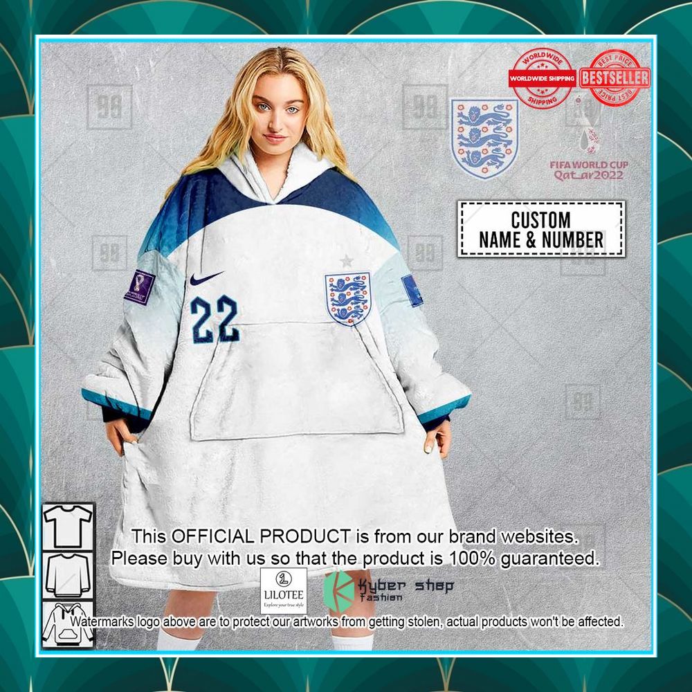 personalized fifa world cup 2022 england football jersey 2022 oodie blanket hoodie 1 510
