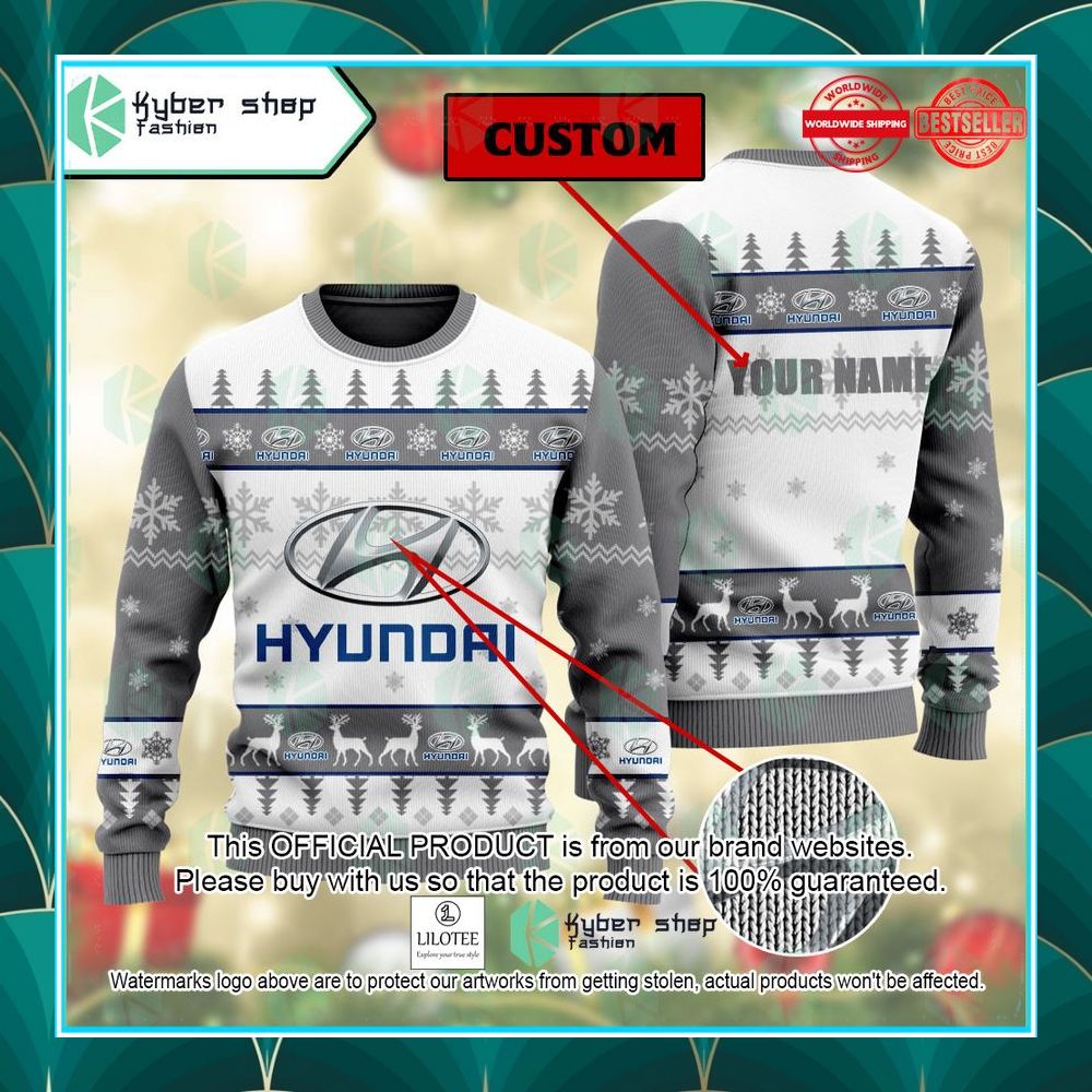 personalized hyundai ugly christmas sweater 1 500