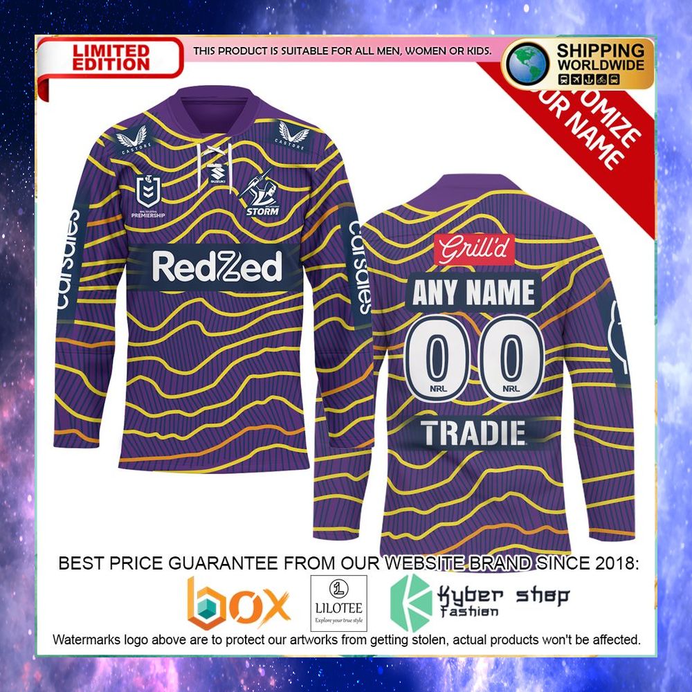 personalized indigenous nrl melbourne storm hockey jersey 1 399
