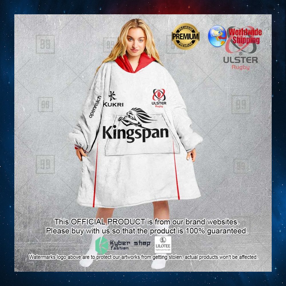 personalized ireland ulster rugby kingspan hoodie blanket 1 757