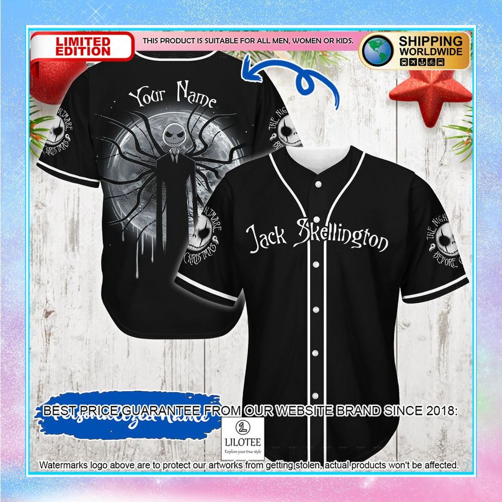 personalized jack skellington moon baseball jacket 1 844