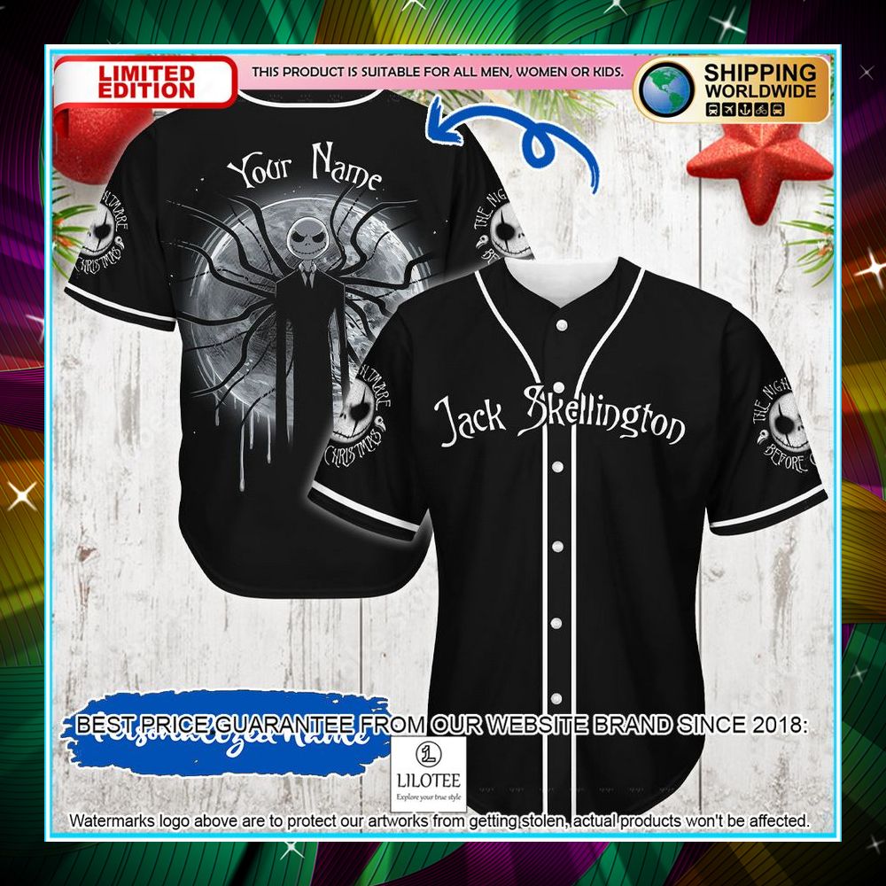 personalized jack skellington moon baseball jacket 1 981