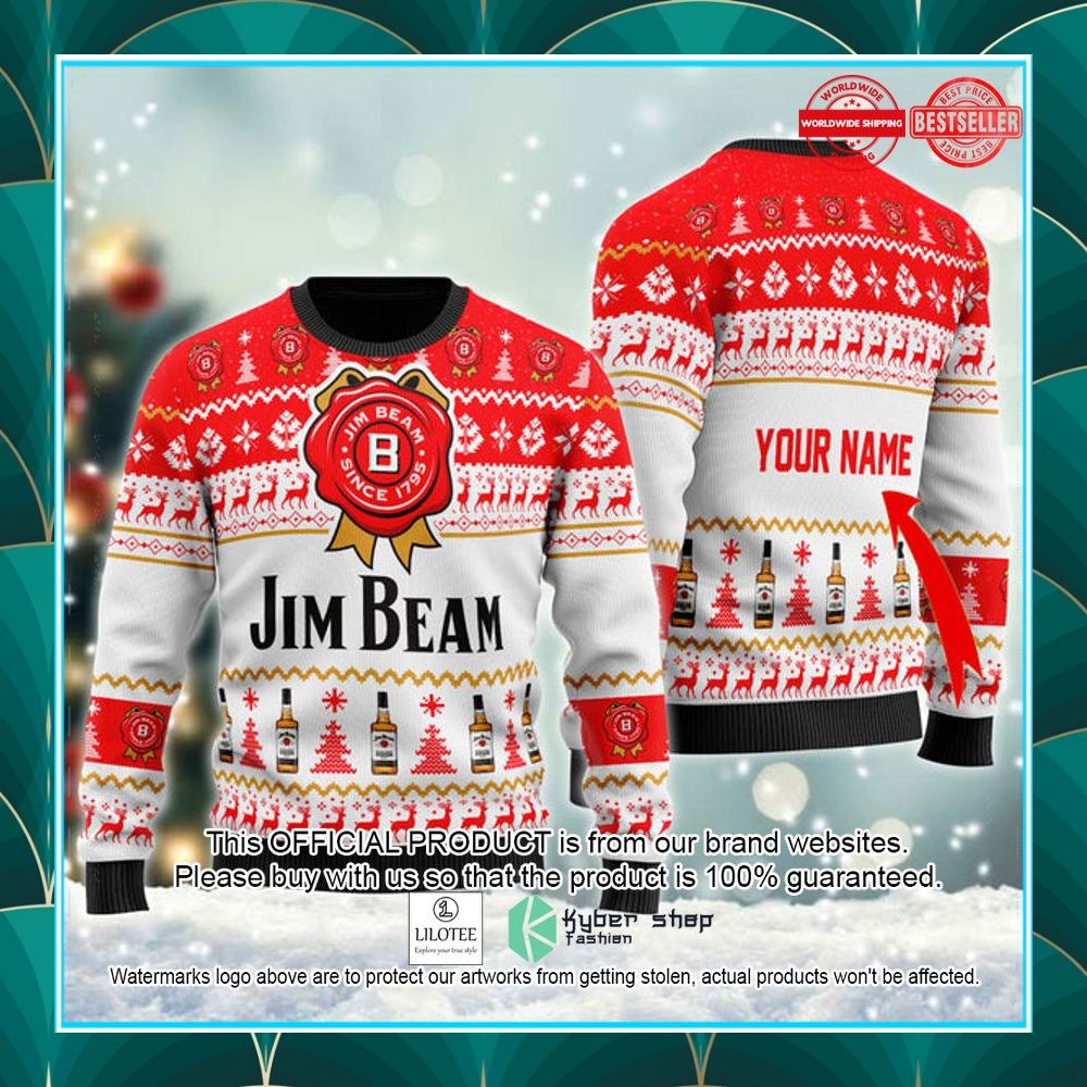 personalized jim beam bourbon ugly christmas sweater 1 983 1
