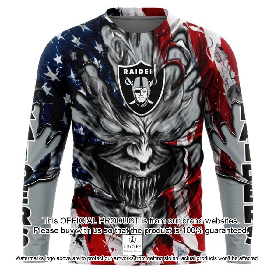 personalized las vegas raiders demon face american flag shirt hoodie 2 998