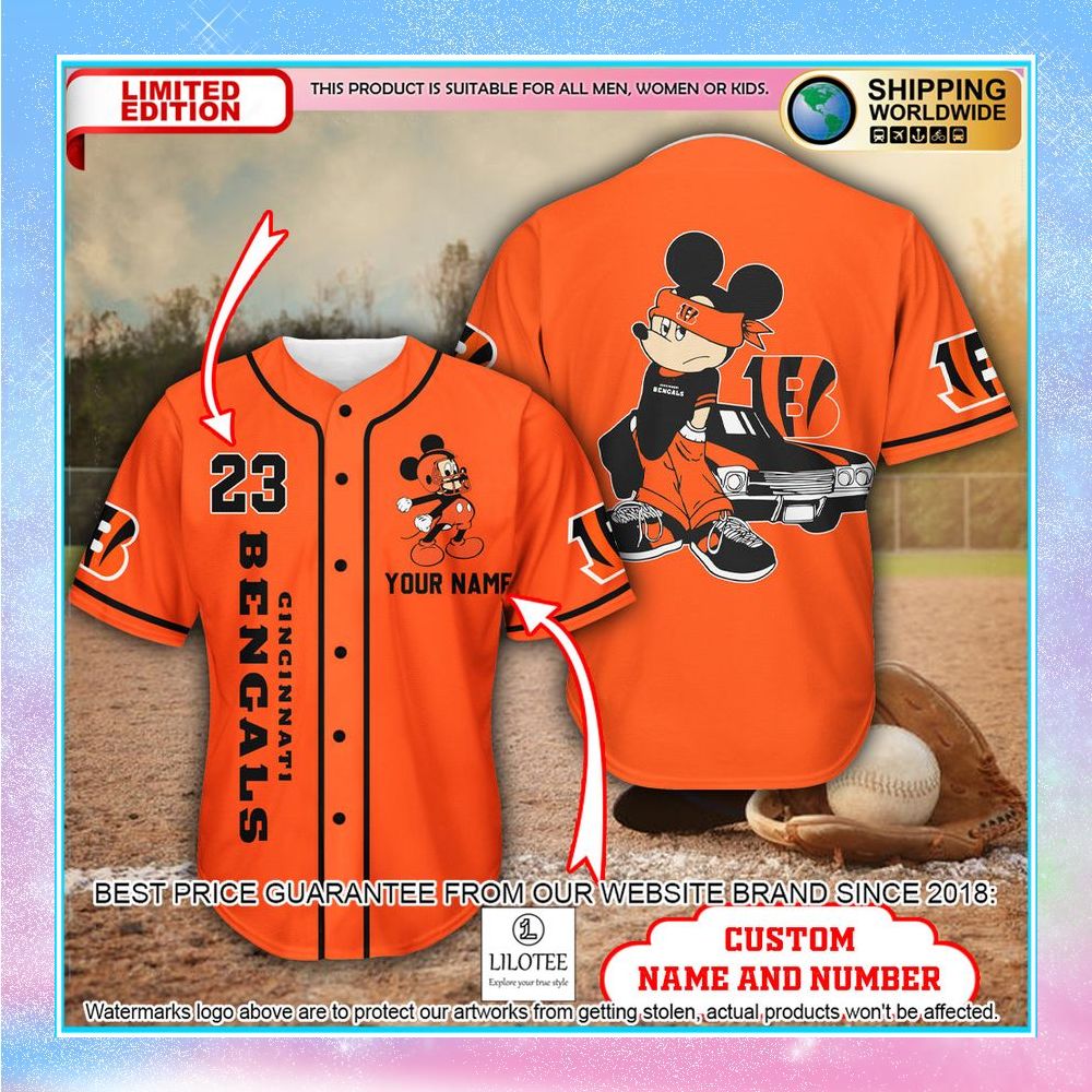 personalized mickey mouse cincinnati bengals baseball jacket 1 869