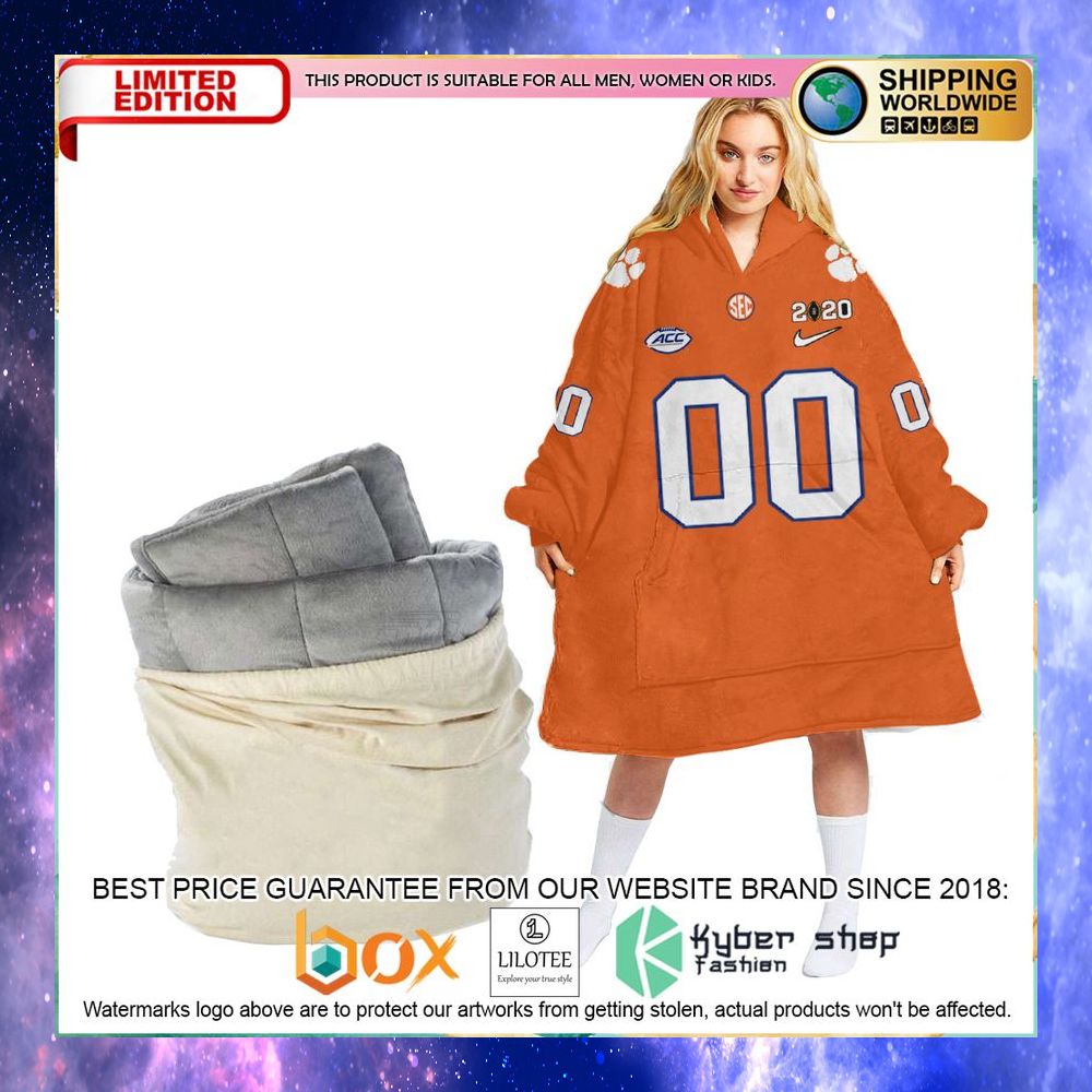 personalized ncaa texas longhorns orange oodie blanket hoodie 1 345