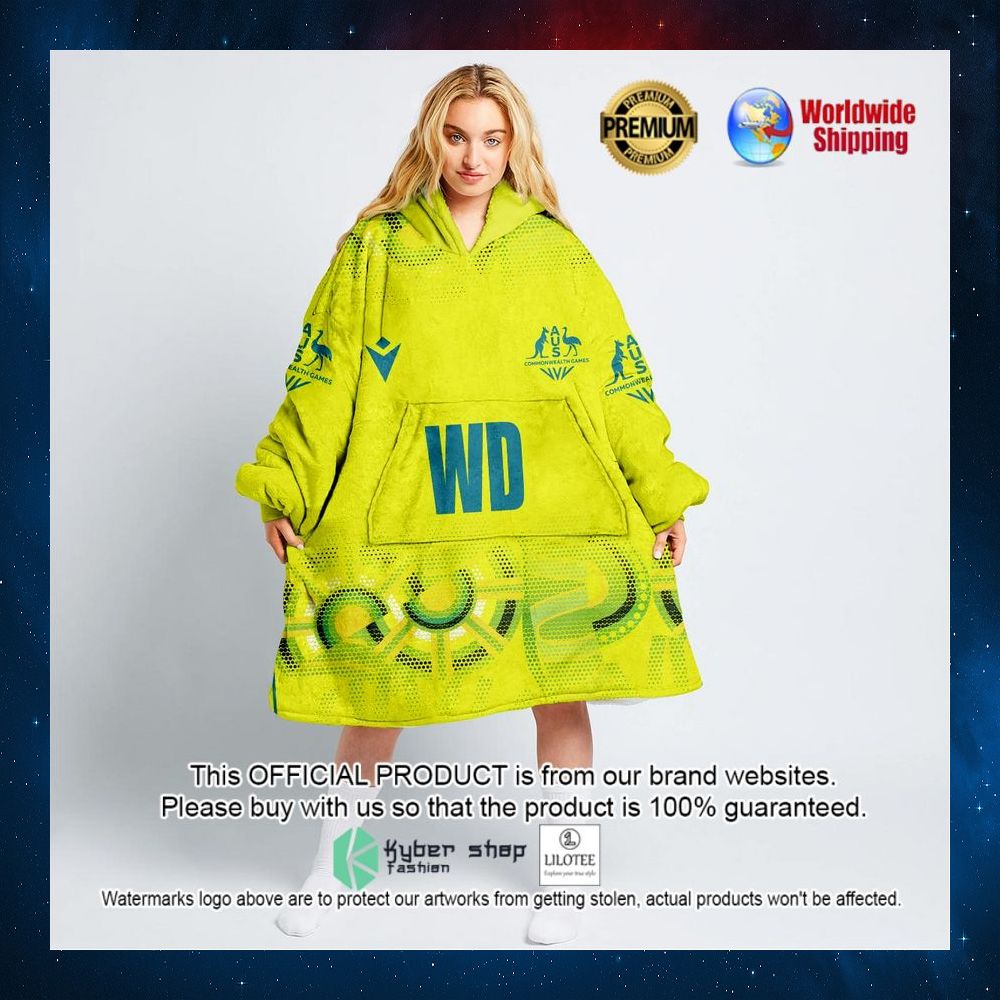 personalized netball australia diamonds yellow hoodie blanket 1 127