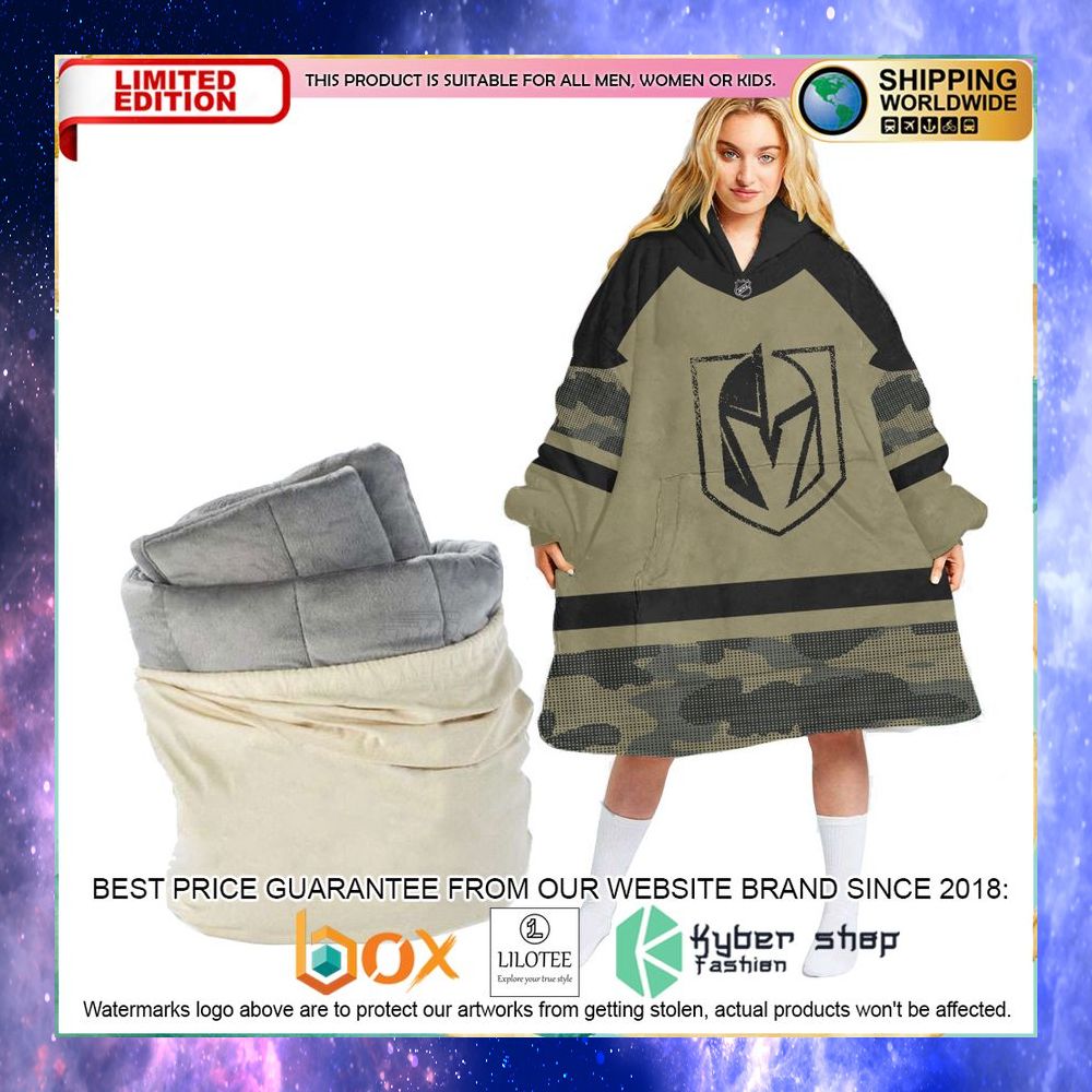 personalized nhl vegas golden knights military camo oodie blanket hoodie 1 187