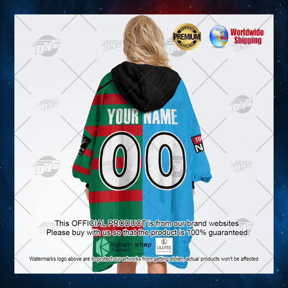 personalized nsw blues nrl south sydney rabbitohs 2022 hoodie blanket 4 687
