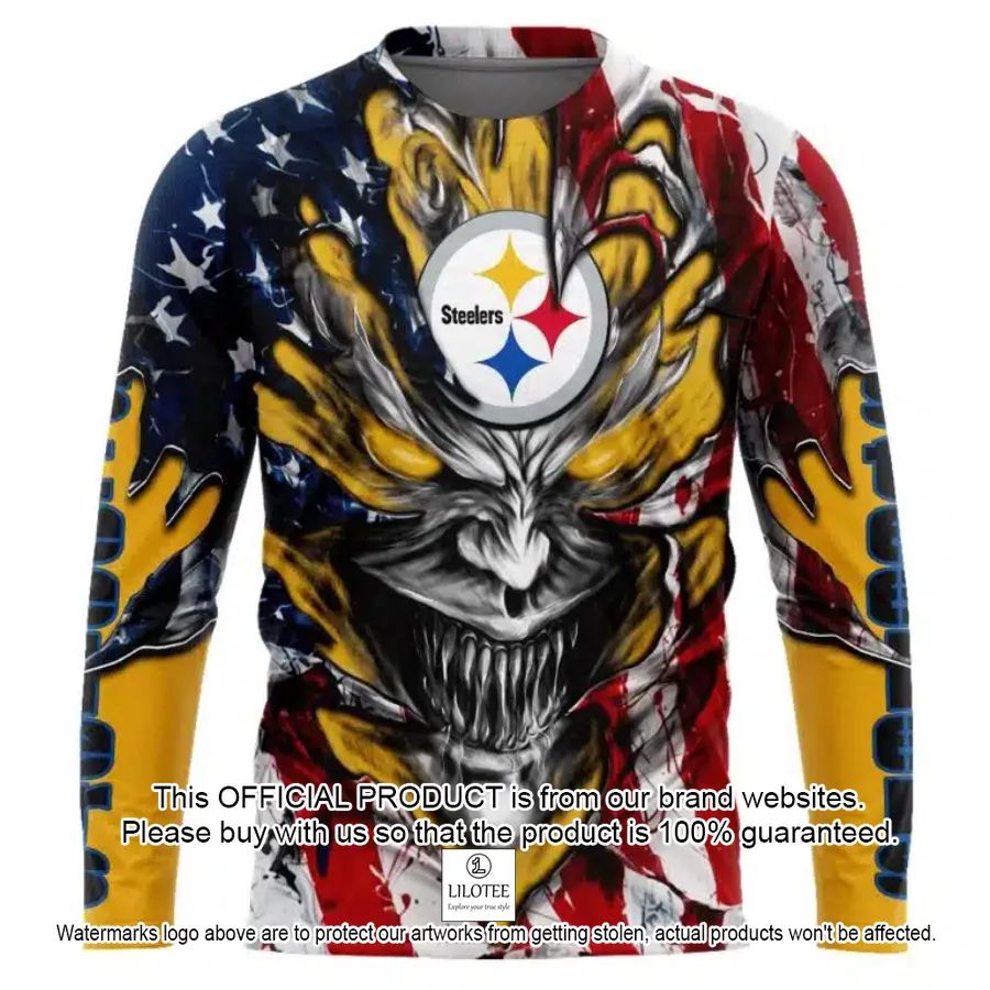 personalized pittsburgh steelers demon face american flag shirt hoodie 2 992