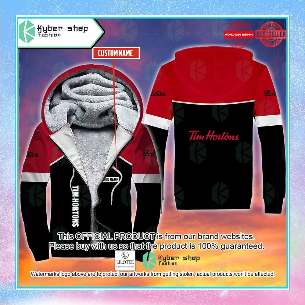 personalized tim hortons fleece hoodie 1 297