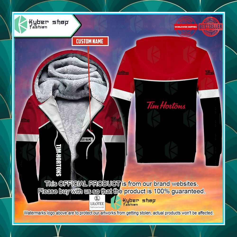 personalized tim hortons fleece hoodie 1 564