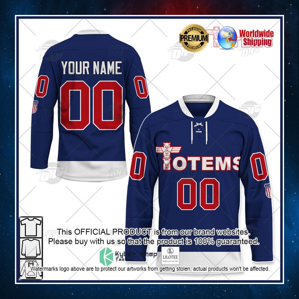personalized vintage ahl seattle totems 1960 blue hockey jersey 1 340