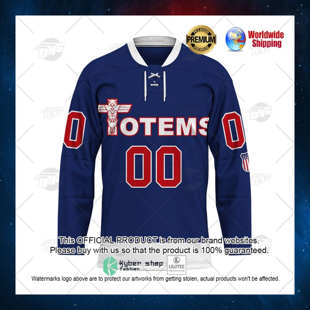 personalized vintage ahl seattle totems 1960 blue hockey jersey 2 909