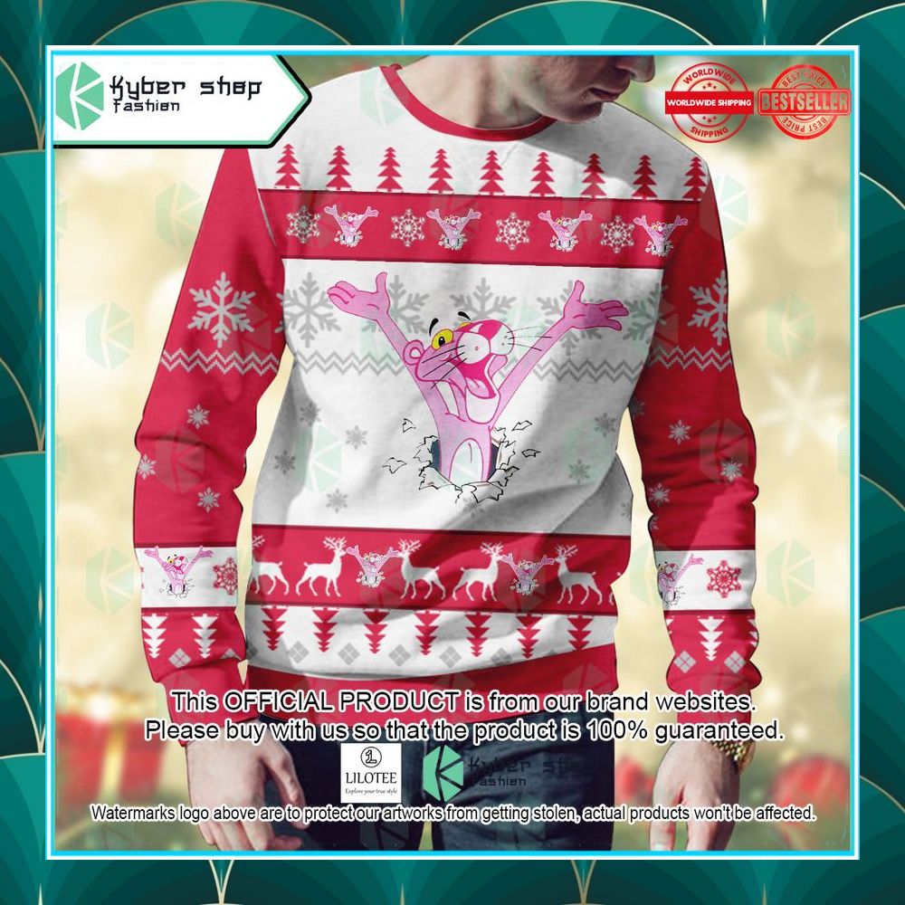 pink panther the pink panther show christmas sweater 2 752