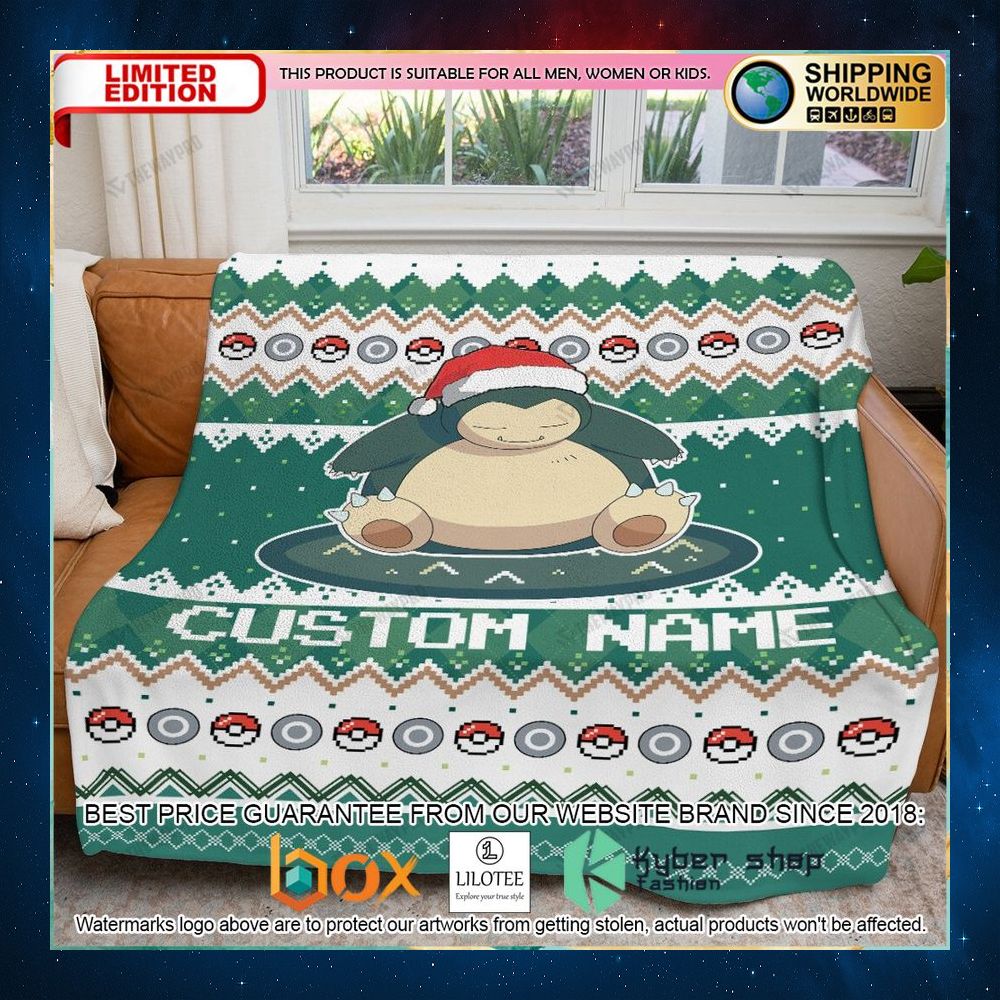 pokemon snorlax santa hat custom blanket 1 881