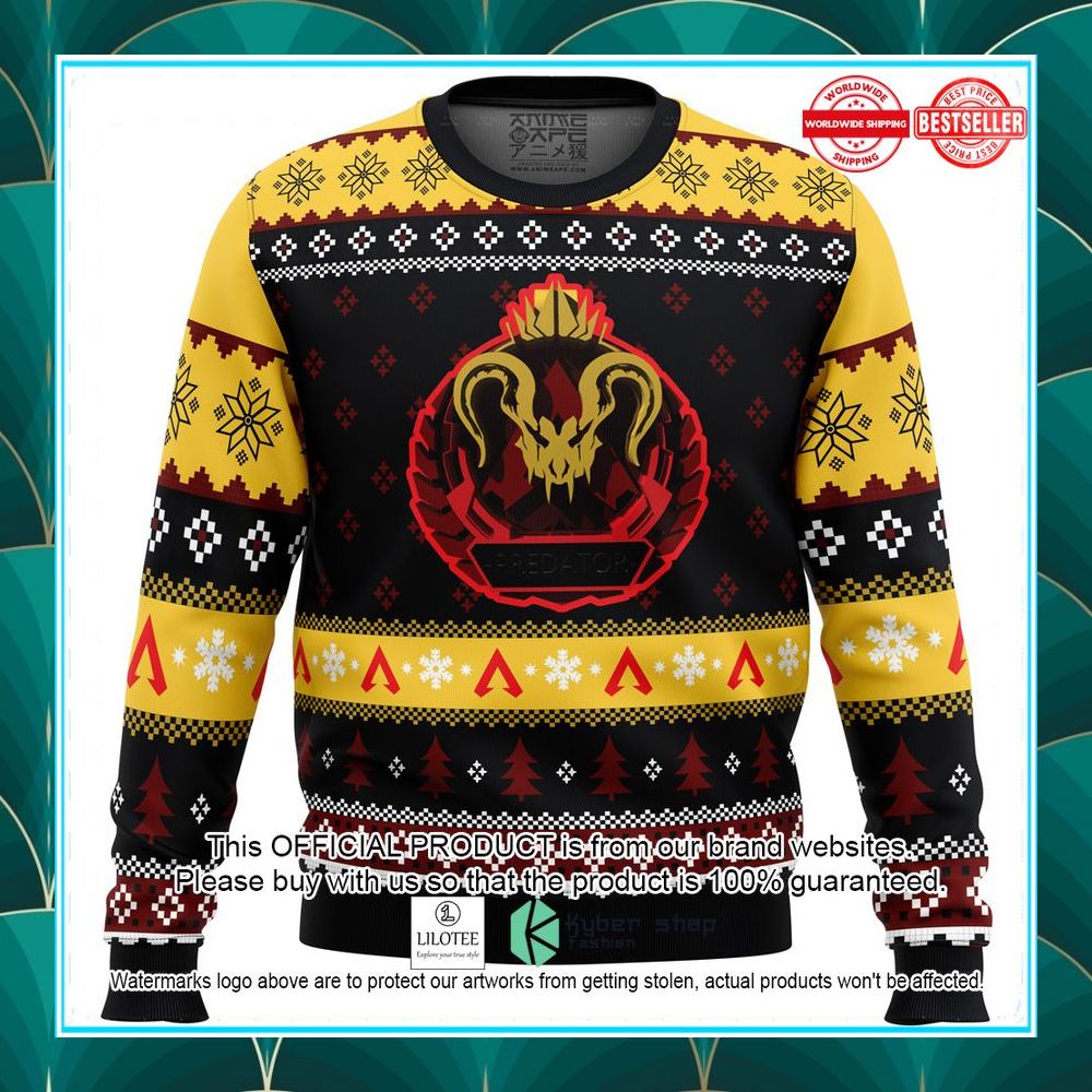 predator rank apex legends ugly christmas sweater 1 735