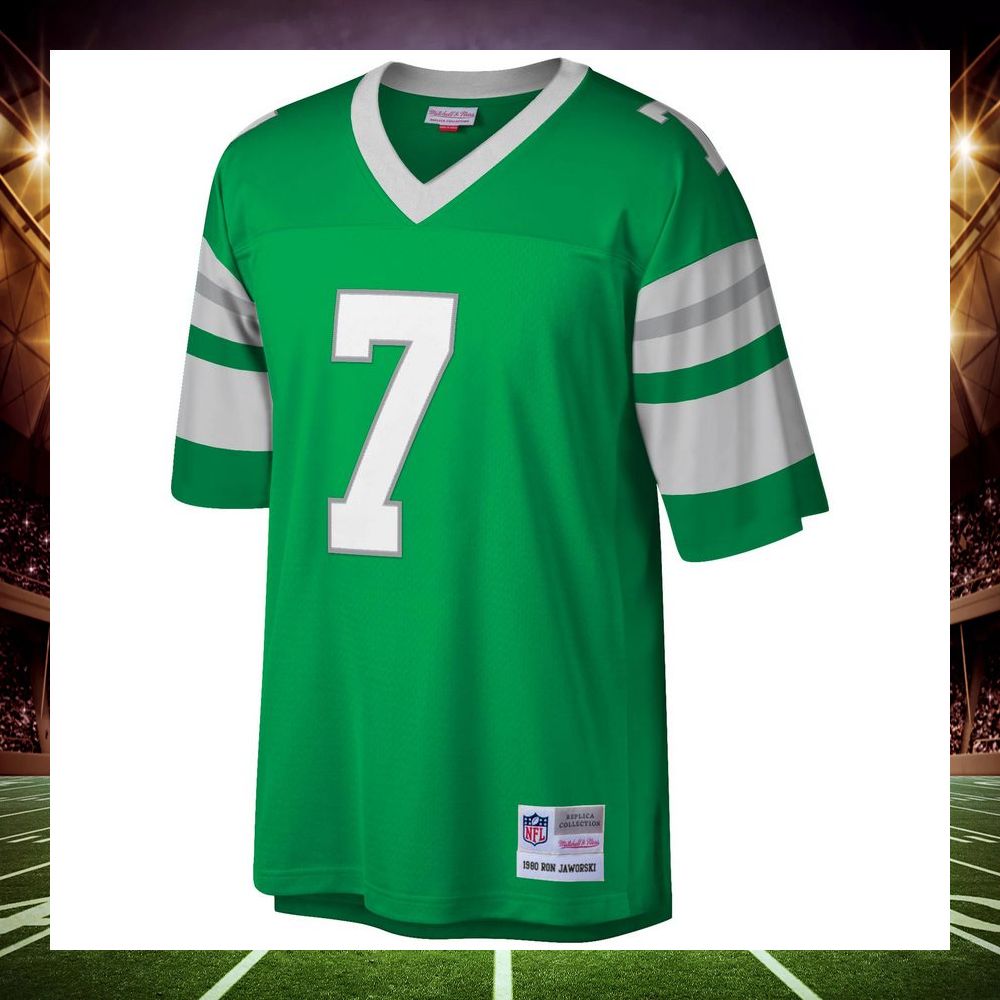 ron jaworski philadelphia eagles mitchell ness legacy replica kelly green football jersey 2 682
