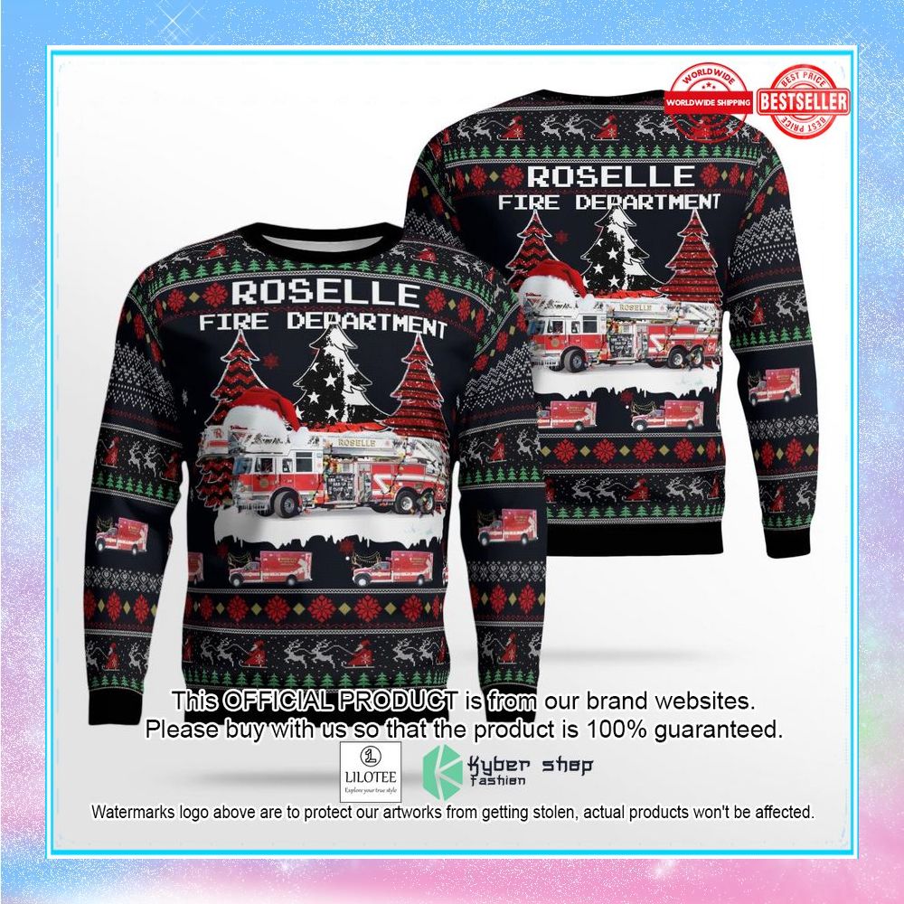 roselle fire department roselle illinois christmas sweater 1 596