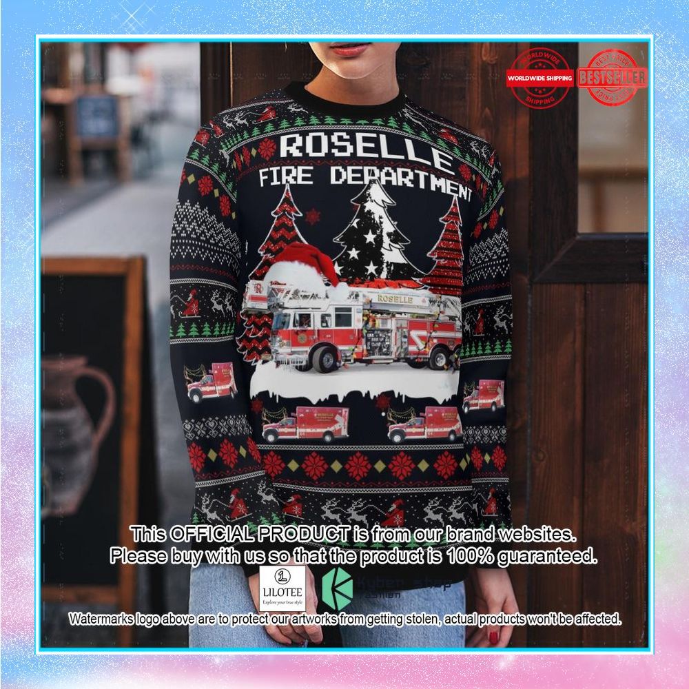 roselle fire department roselle illinois christmas sweater 2 464
