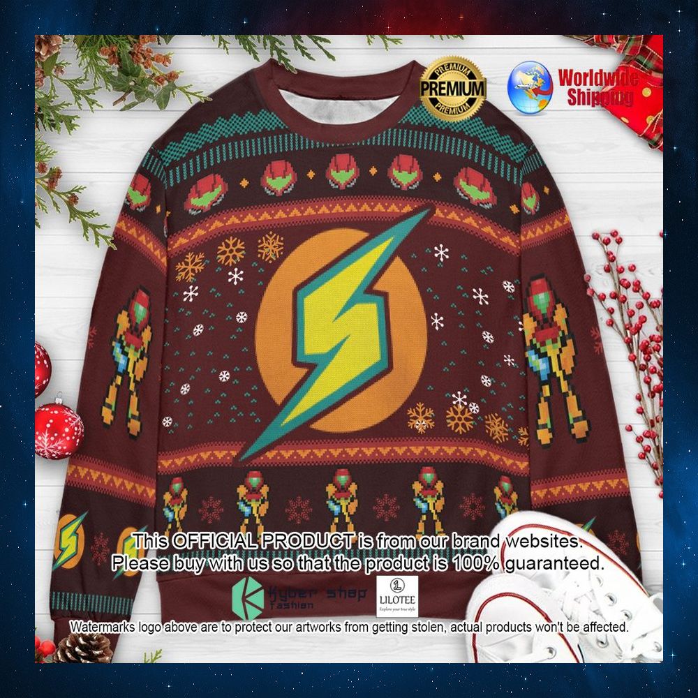 samus aran metroid video game christmas sweater 1 170