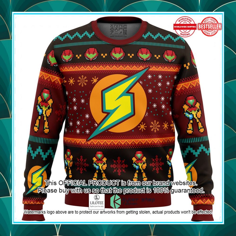 samus metroid ugly christmas sweater 1 285