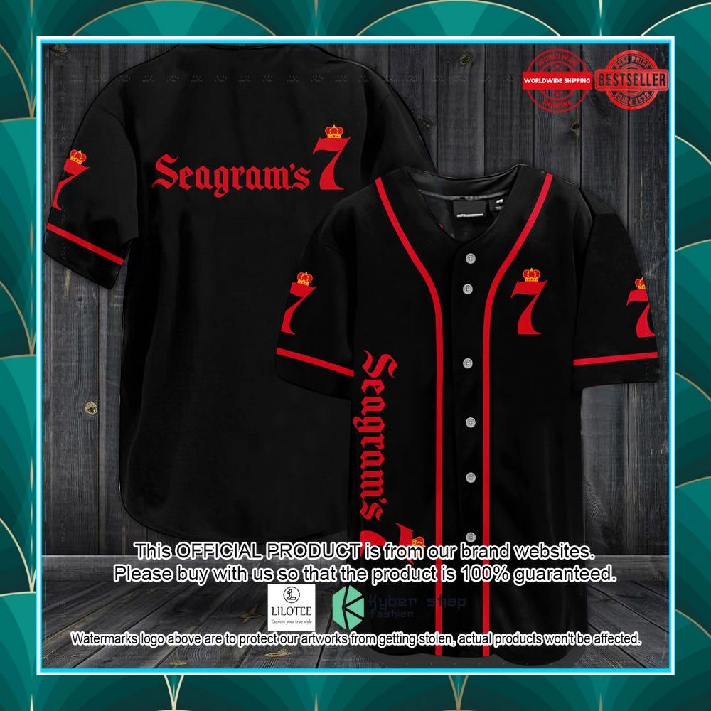 seagrams 7 black baseball jersey 2 330