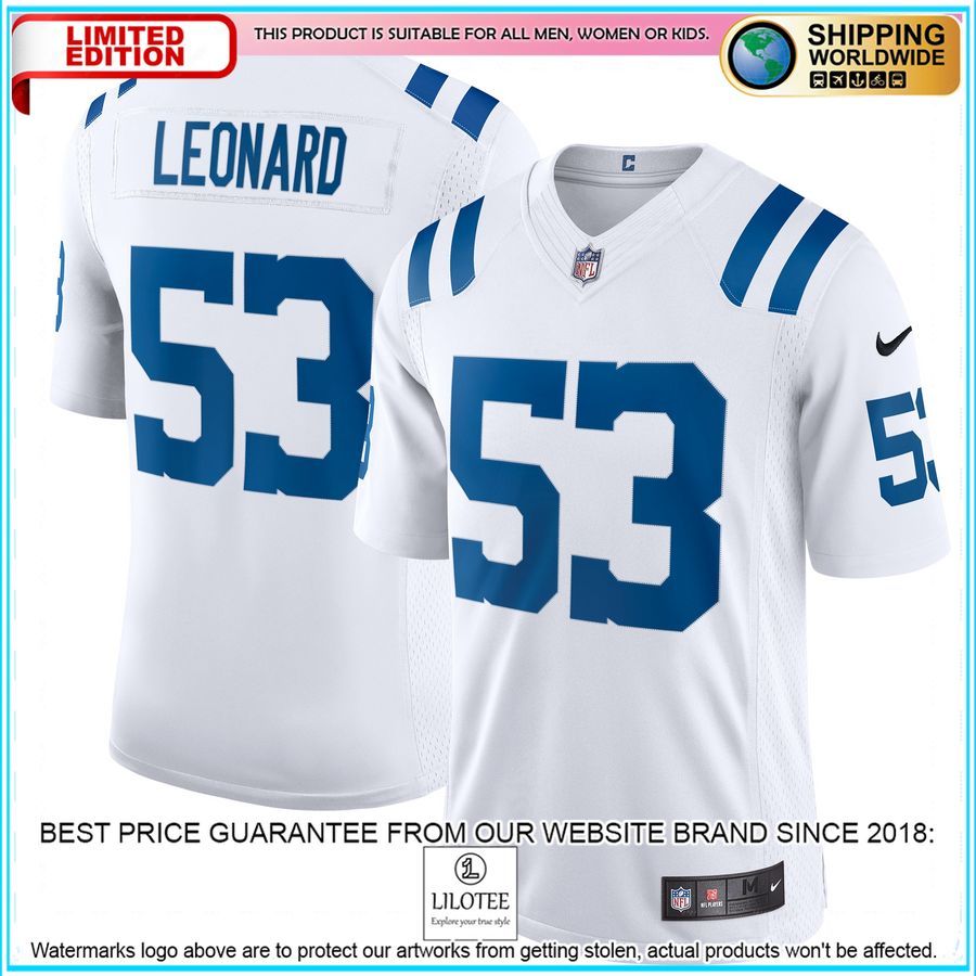 shaquille leonard indianapolis colts vapor white football jersey 1 811