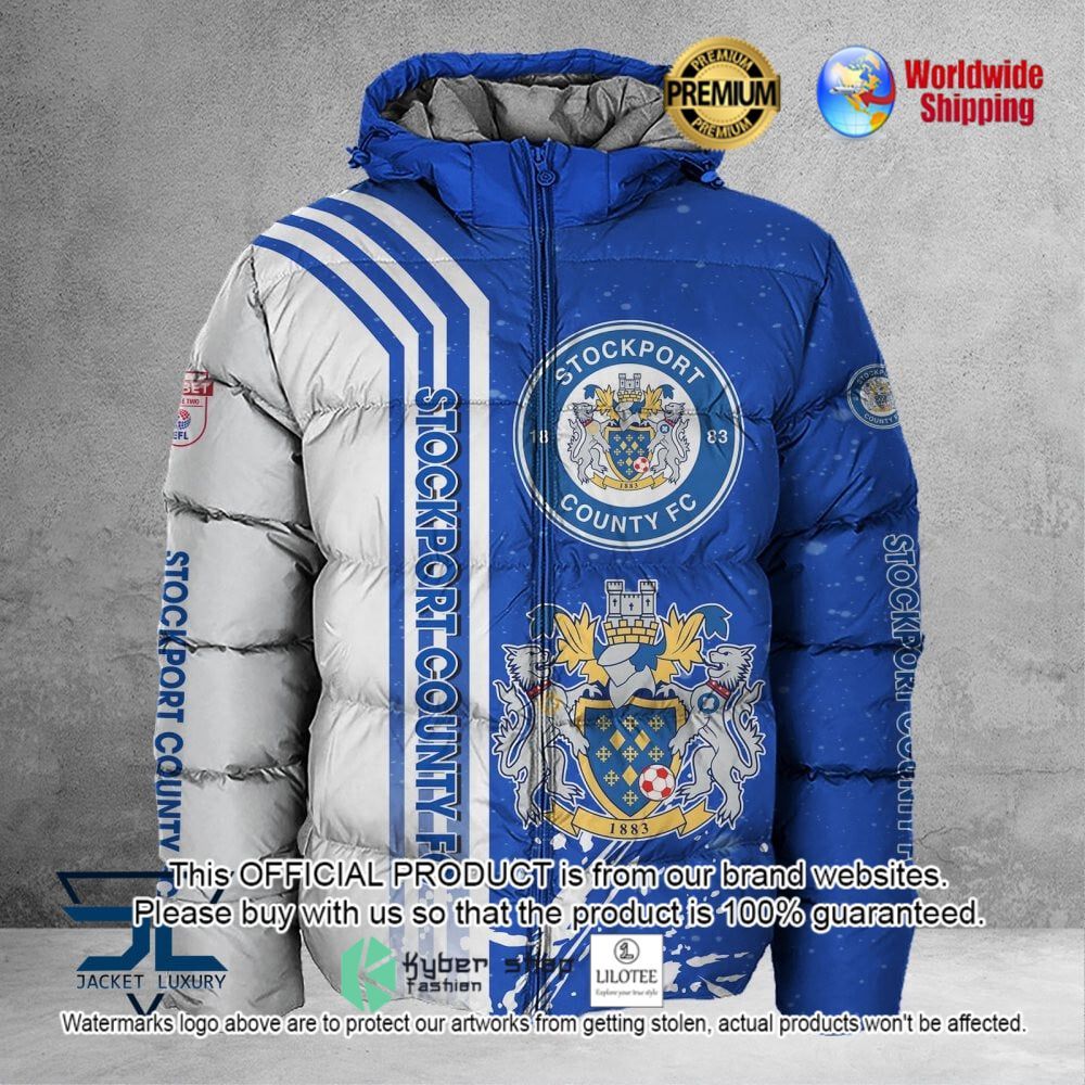 stockport county fc 3d puffer down jacket bomber jacket 1 744