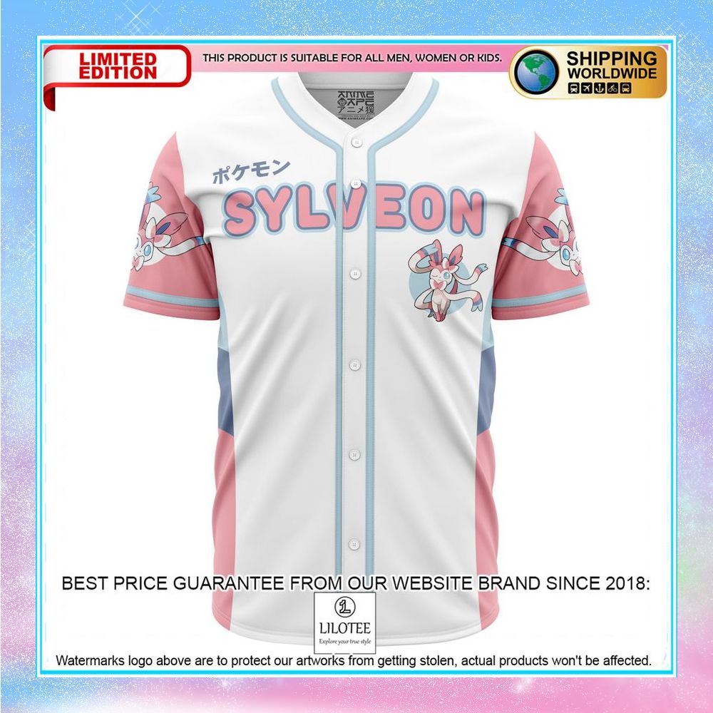 sylveon eeveelution pokemon baseball jersey 1 73