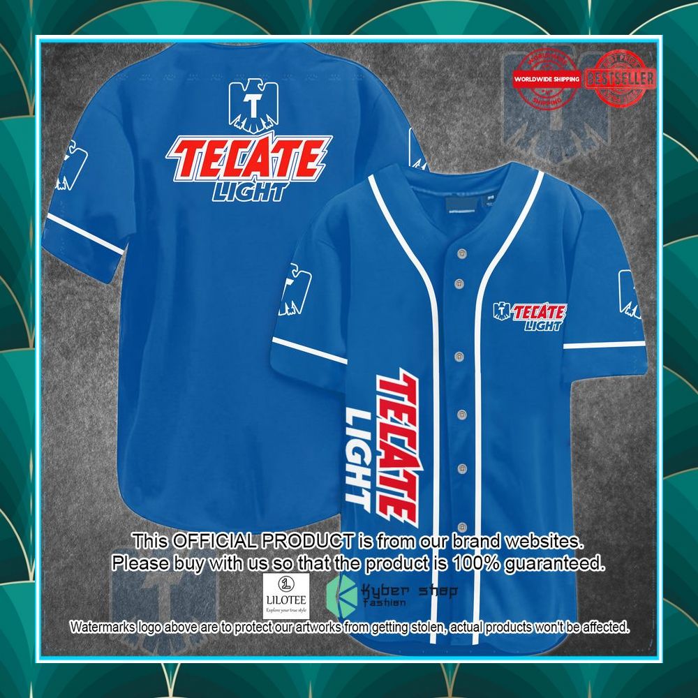 tecate light blue baseball jersey 2 679