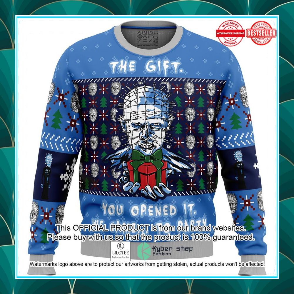 the gift hellraiser ugly christmas sweater 1 582