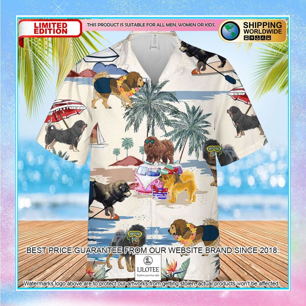 tibetan mastiff summer beach hawaiian shirt 1 222