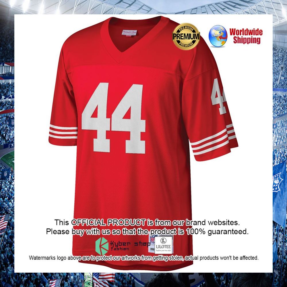tom rathman san francisco 49ers mitchell ness retired legacy replica scarlet football jersey 2 163