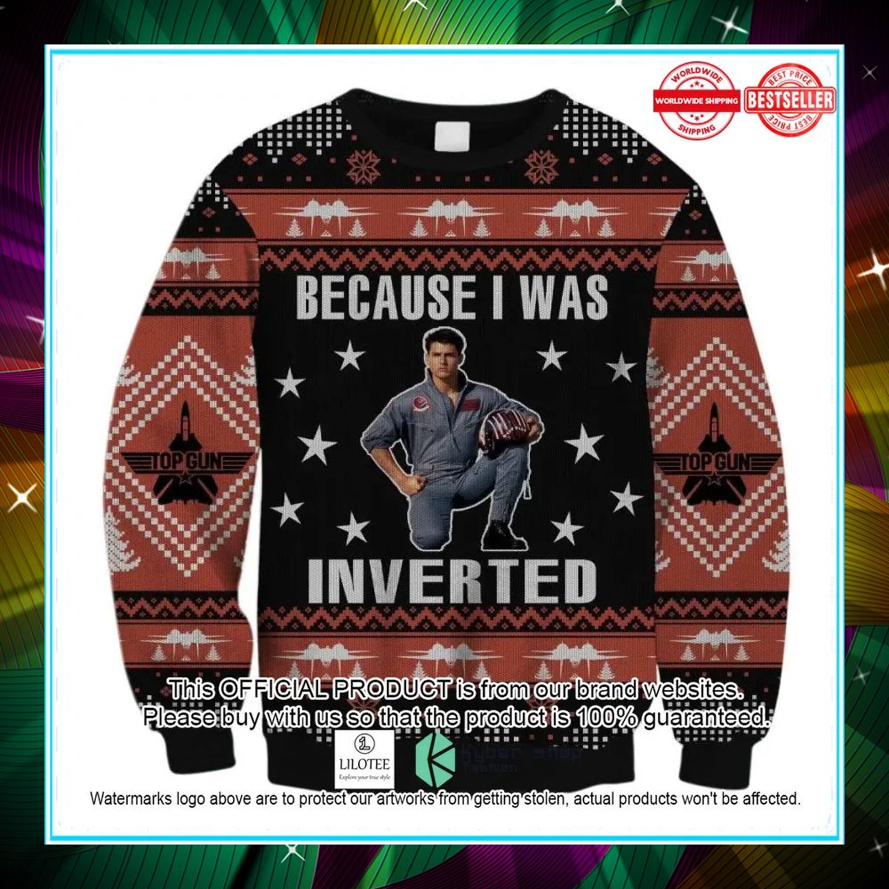 top gun because i was inverted ugly christmas sweater 1 60