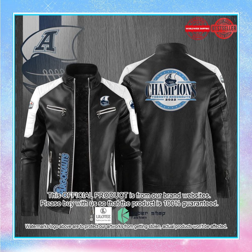 toronto argonauts 109th grey cup champions motor block leather jacket 1 288