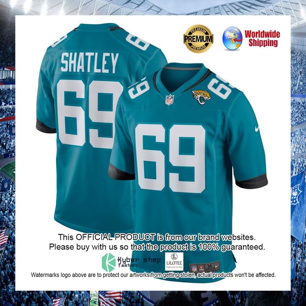 tyler shatley jacksonville jaguars nike teal football jersey 1 897