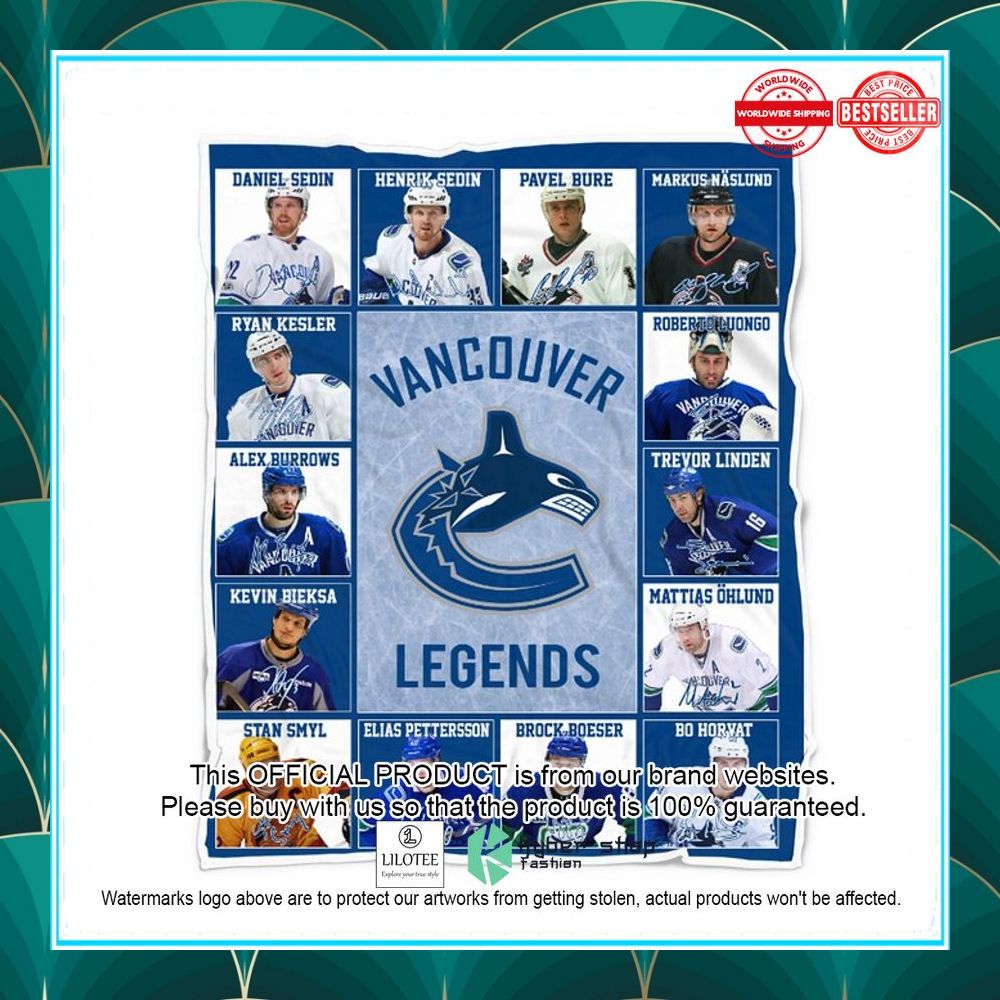 vancouver canucks legends players nhl blanket 1 209