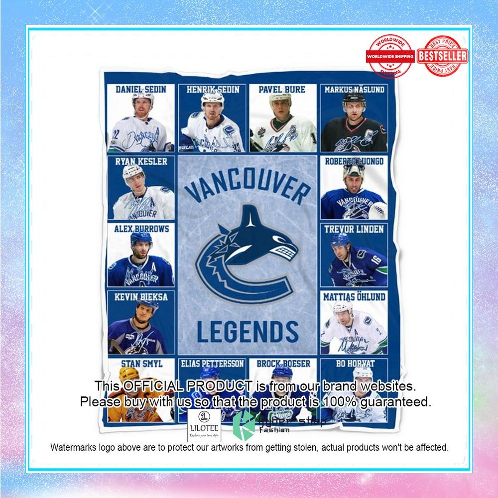 vancouver canucks legends players nhl blanket 1 795