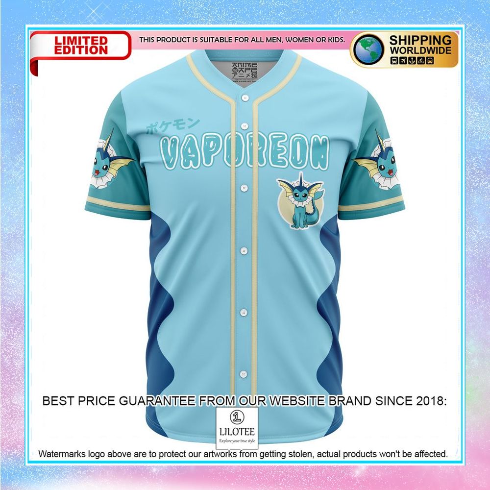vaporeon eeveelution pokemon baseball jersey 1 499