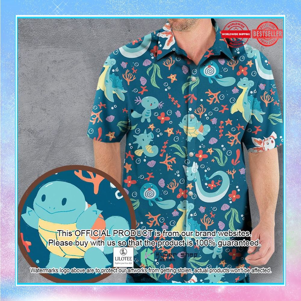 water pokemon pattern hawaiian shirt 1 243