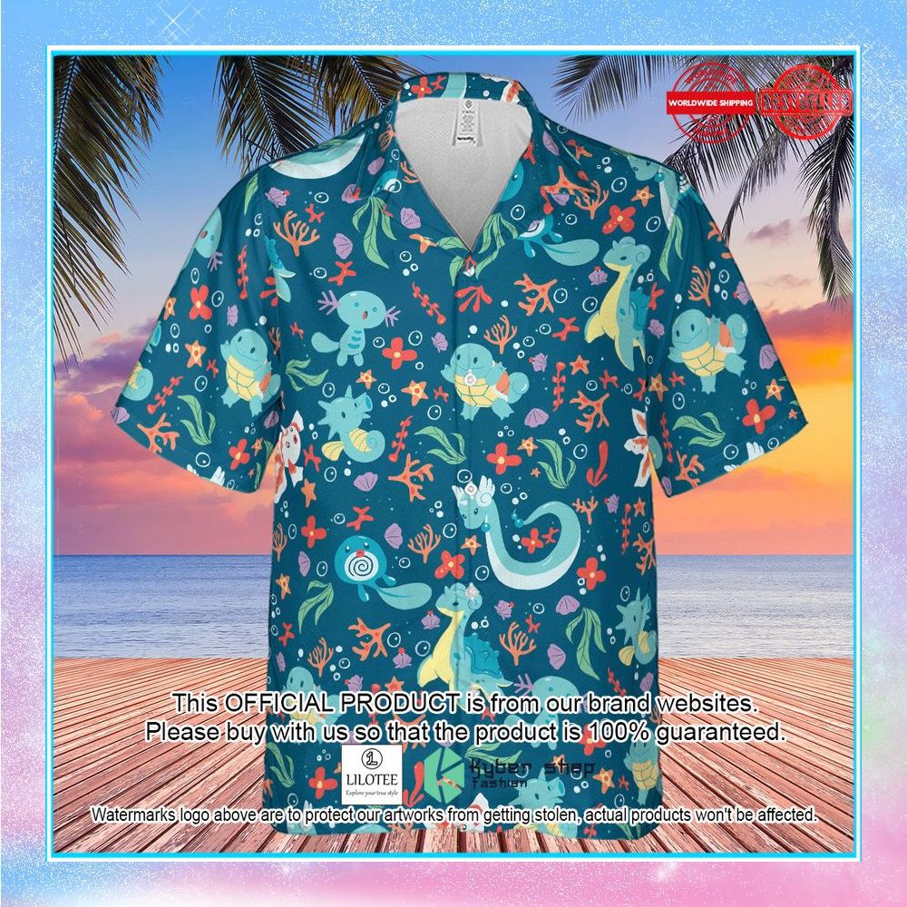 water pokemon pattern hawaiian shirt 2 813